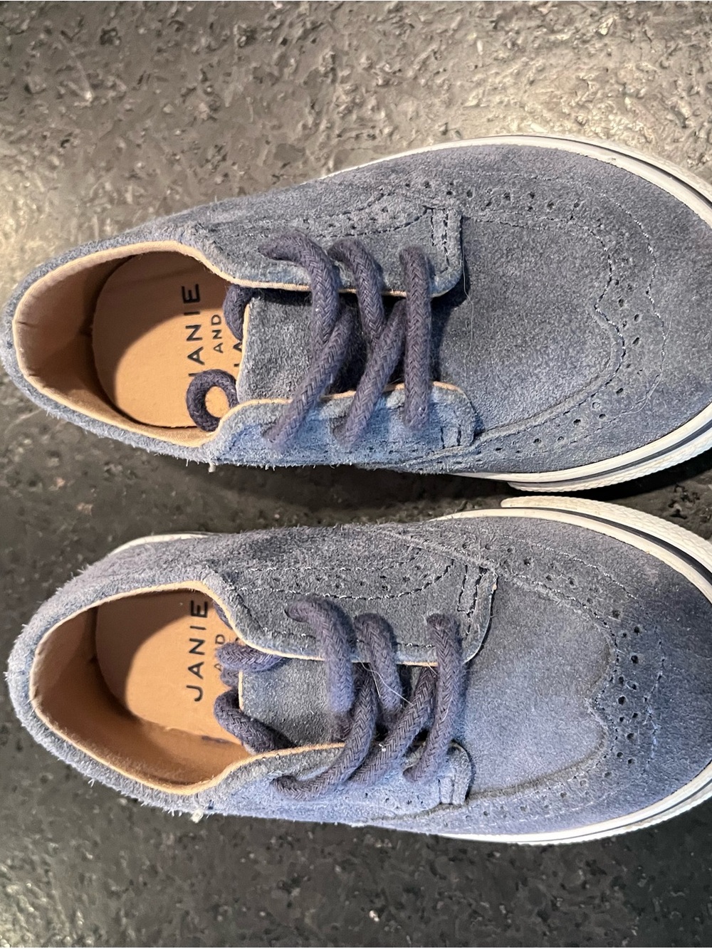 Janie and Jack Blue Suede Lace-Up Kids Sneakers